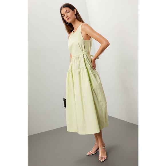 3.1 PHILLIP LIM X RTR Pale Yellow Sleeveless Belted Midi Dress Size 4 - Picture 1 of 16